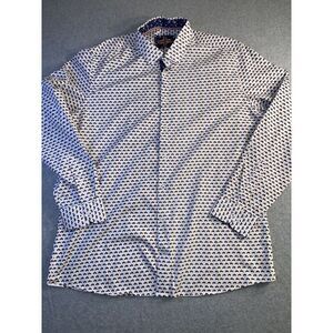 Soul of London Men's Long Sleeves‎ Shirt Button Up White Cars  Size 17.5